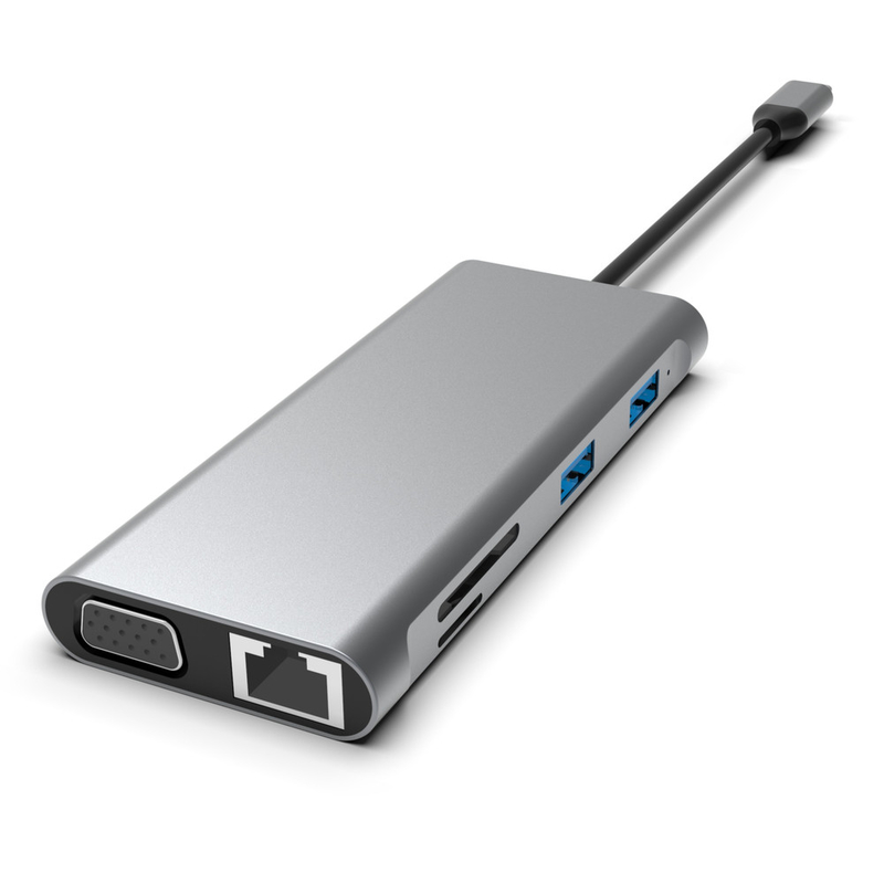 11-in-1 USB-C Hub với Dual HDMI USB 3.0 Ethernet 3.5mm Audio cho máy tính xách tay Macbook