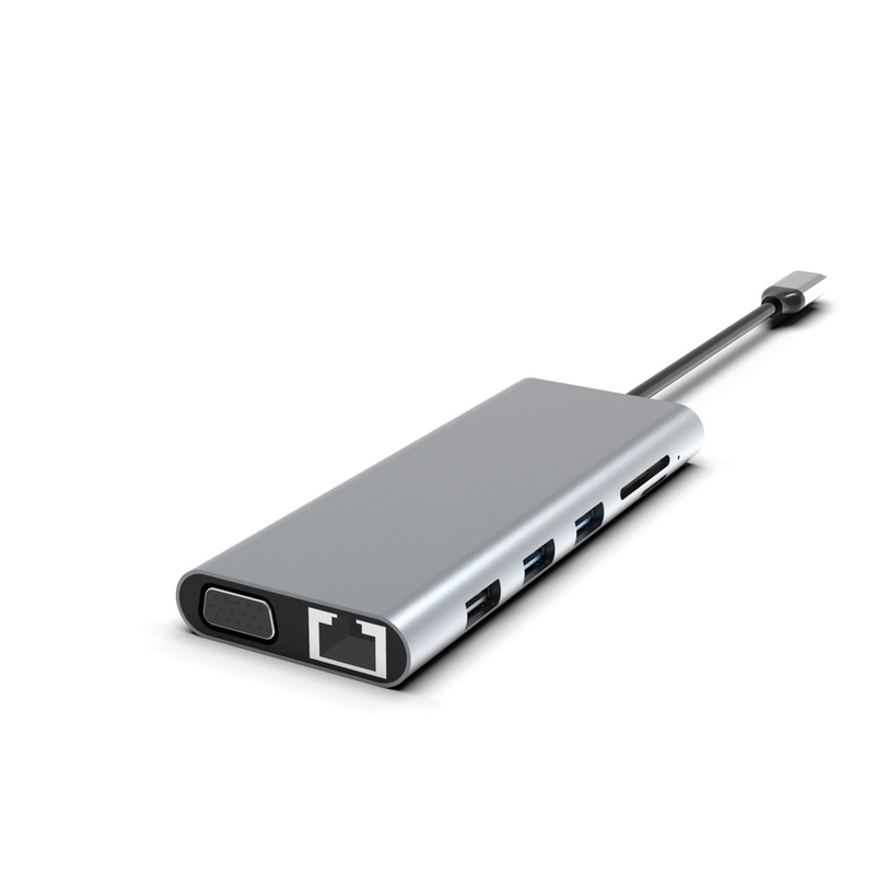 9 trong 1 100W USB C Hub 4k 60hz Hdmi Card Reader PD USB 3.0/2.0 Gigabit Ethernet USB C Dock