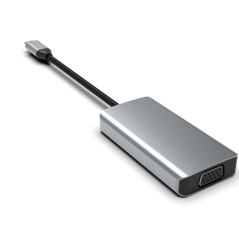 Mini 4 In 1 USB C Adapter Type C Hub Với USB 3.0 HDMI VGA USB-C PD sạc