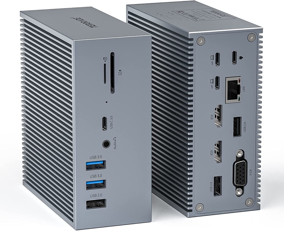 4K USB C Docking Station với cáp tích hợp cho đầu ra video 4K và phân tán nhiệt