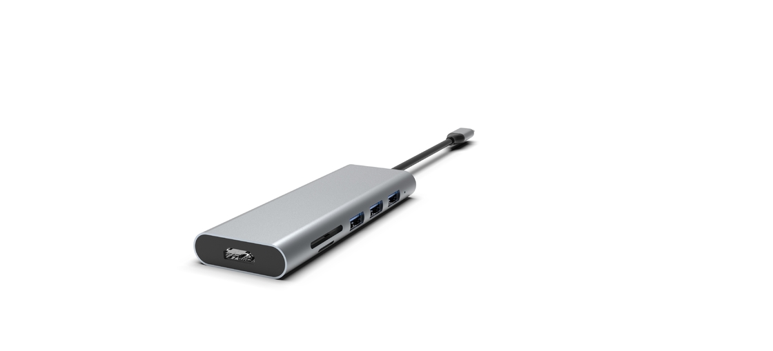 Type C USB C Adapter Multiport Adapter Hub với Ethernet 4K HDMI 3 cổng USB 3.0 100W PD tương thích