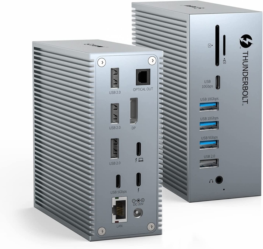 USB C Dock Hdmi 4k 60hz 16 In 1 Docking Station Plug And Play tiện lợi Màu bạc