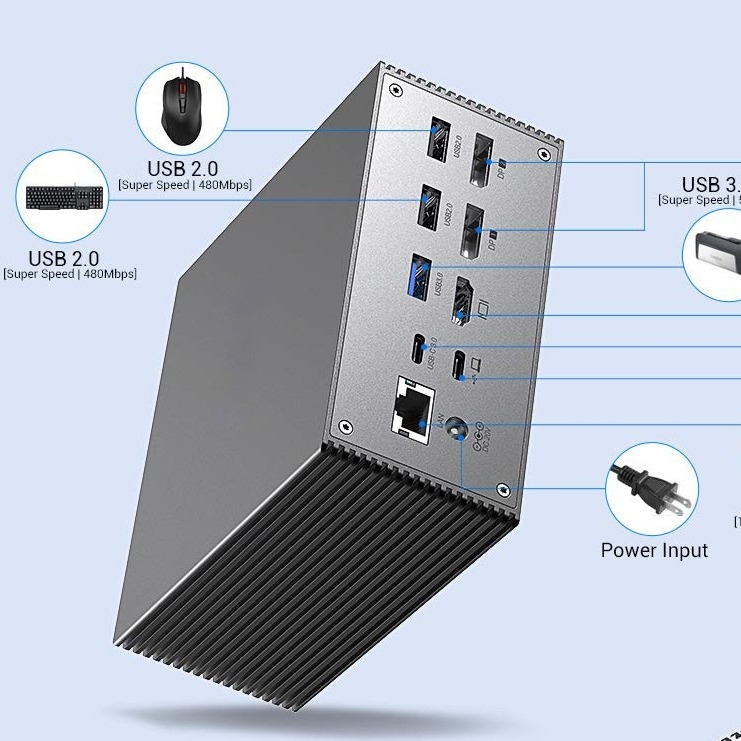 USB C Docking Station với Khả năng phân tán nhiệt thông minh