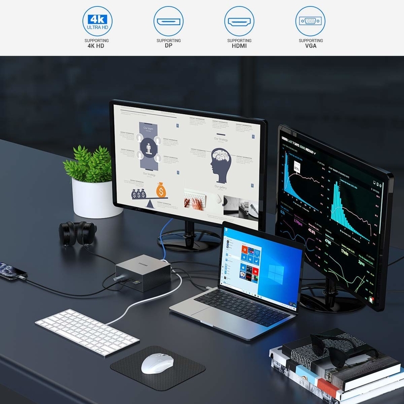 16 trong 1 USB C Hub Type-C đến PD HDMI USB3.0 USB2.0 USB-C SD TF RJ45 Docking Station