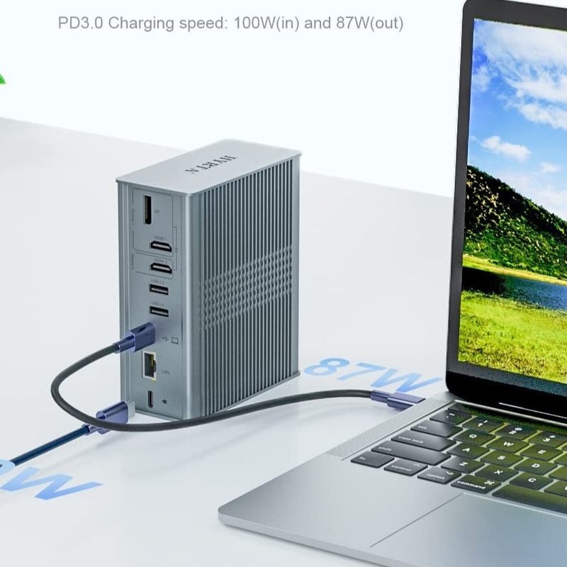 18 trong 1 Thunderbolt USB C Docking Station Multi Usb Hub DisplayLink 4K HDMI