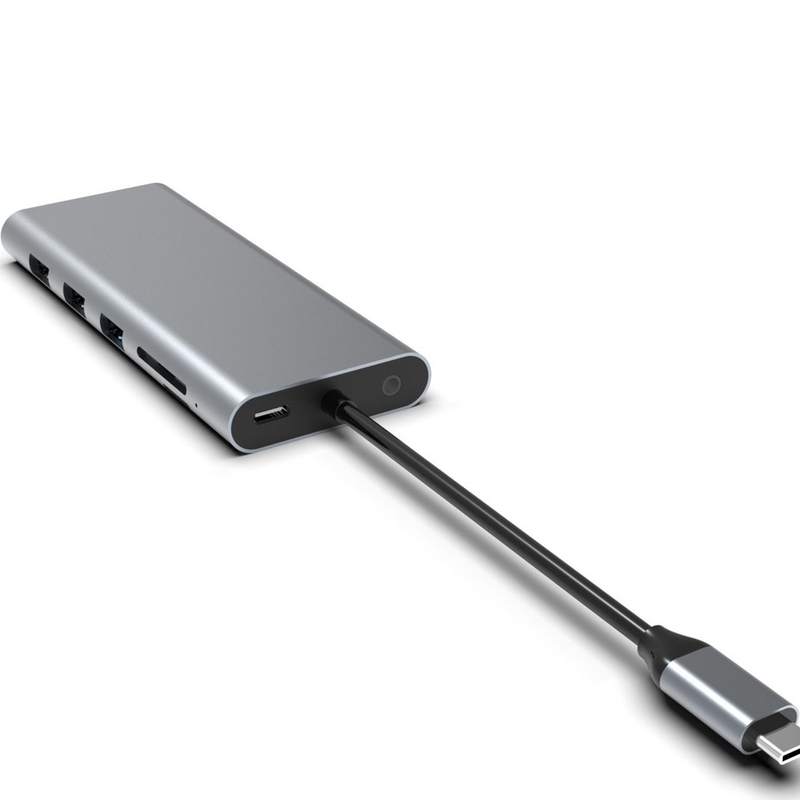 Loại C USB Hub Ethernet Docking Station Expand Macbook Kết nối màu xám cho cho máy tính xách tay