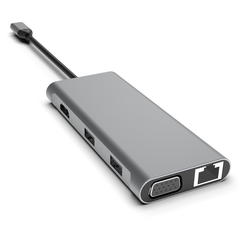 12 trong 1 USB C Hub Triple Display Docking Station Dual HDMI VGA USB C& A Data Port Dock
