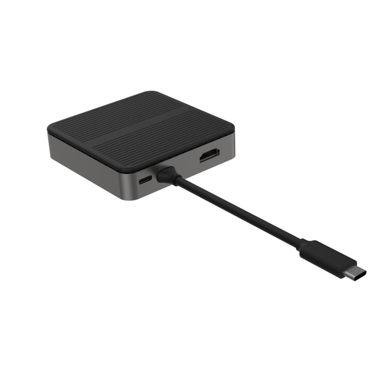 Square 6 In 1 Dual HD 4K Type C Docks Với RJ45 PD 100W SD TF 3xUSB 3.0 Docking Hdmi Hub Usb C A