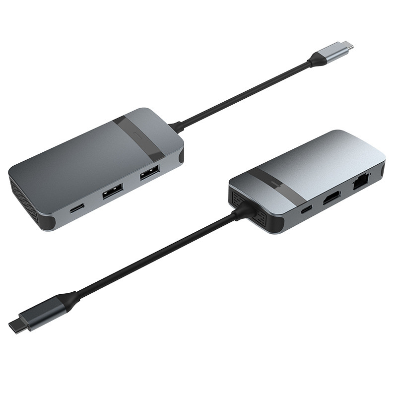 Cấu hình USB C Adapter Ethernet Hdmi PD Sạc USB-C Hub 6-In-1 Type C Adapter USB 3.0 2.0 PD Converter