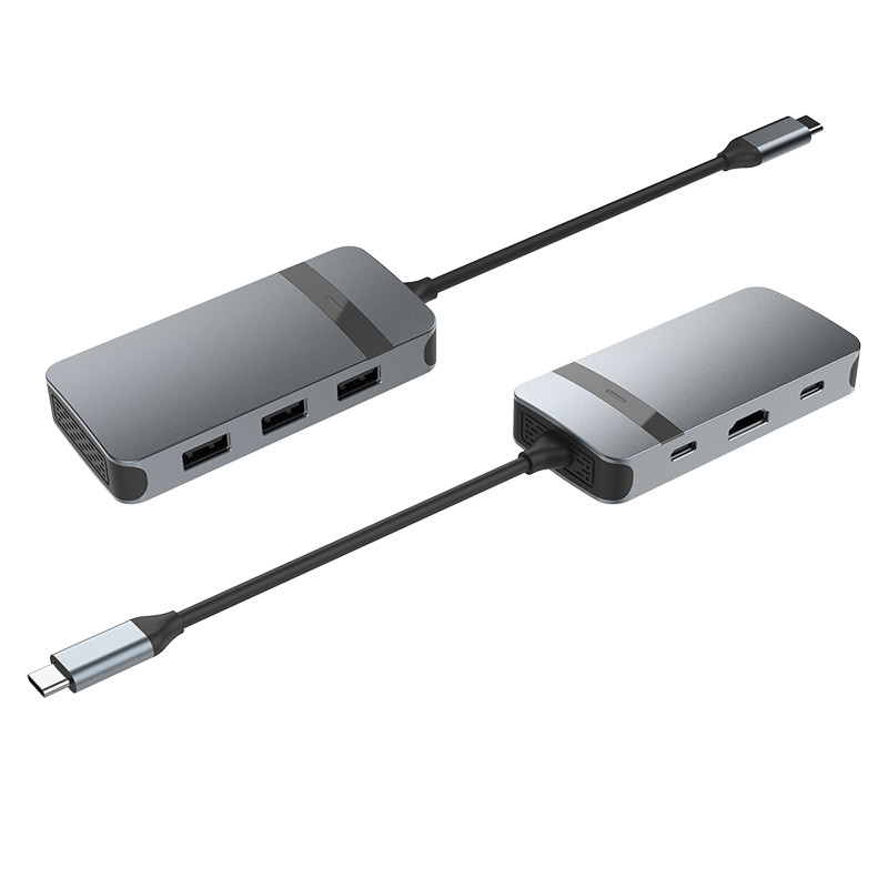 Bộ điều hợp HDMI Ethernet Usb C Xám USB A Hub Với USB C Tốc độ truyền dữ liệu 5Gbps