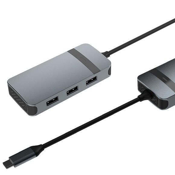 5 trong 1 Hạt nhôm USB loại C Hub với nhiều cổng 5Gbps Tốc độ truyền dữ liệu 3.5mm Jack âm thanh