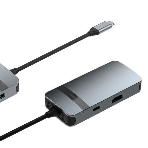 5 trong 1 Hạt nhôm USB loại C Hub với nhiều cổng 5Gbps Tốc độ truyền dữ liệu 3.5mm Jack âm thanh