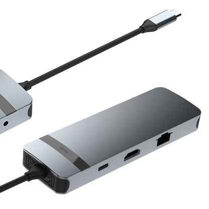 9-in-1 USB-C Hub Docking Station với 4K HDMI 100W PD USB 3.0 Card Reader Audio cho MacBook