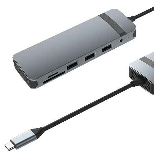 10 trong 1 USB C Dock USB Hub với 4K HDMI USB C đến USB Multiport Adapter cho máy tính xách tay và máy tính xách tay
