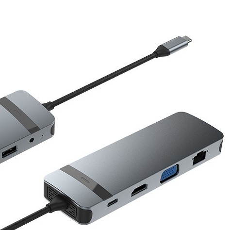 10 trong 1 USB C Dock USB Hub với 4K HDMI USB C đến USB Multiport Adapter cho máy tính xách tay và máy tính xách tay