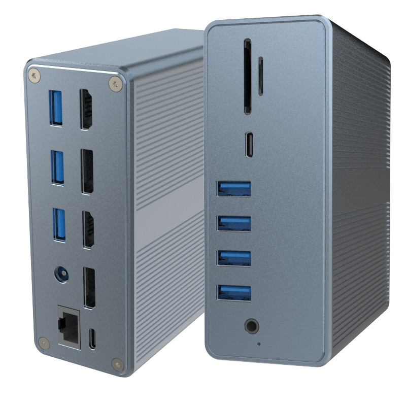 4k Thunderbolt 3 Docking Station Macbook Pro USB C Máy tính xách tay màn hình kép 18-in-1 Máy tính xách tay Dock cho MacBook