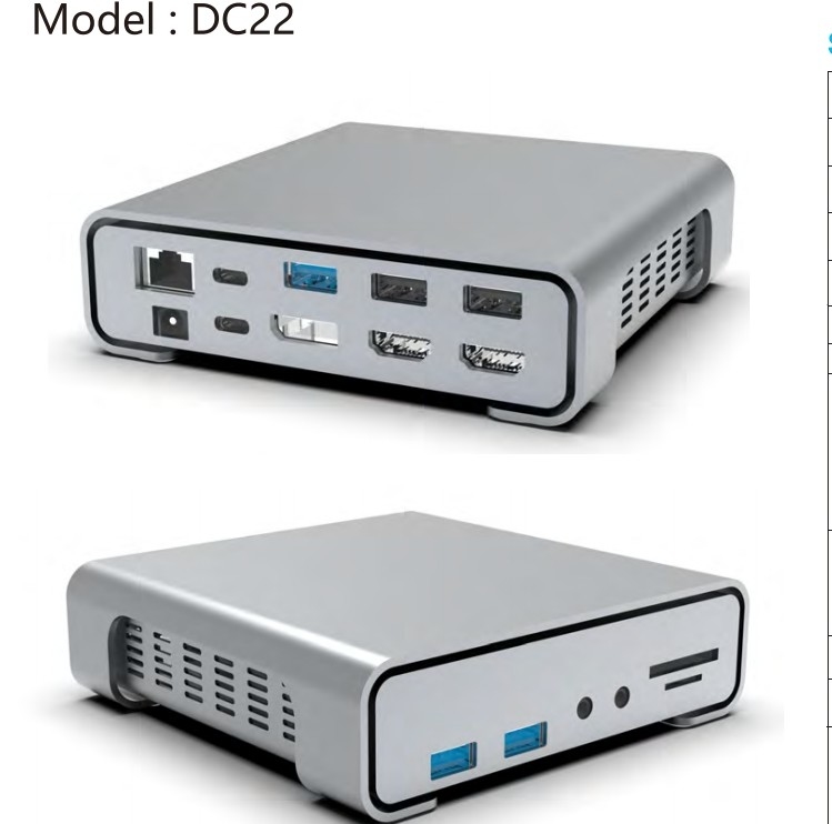 16 trong 1 USB C Hub Type-C đến PD HDMI USB3.0 USB2.0 USB-C SD TF RJ45 Docking Station