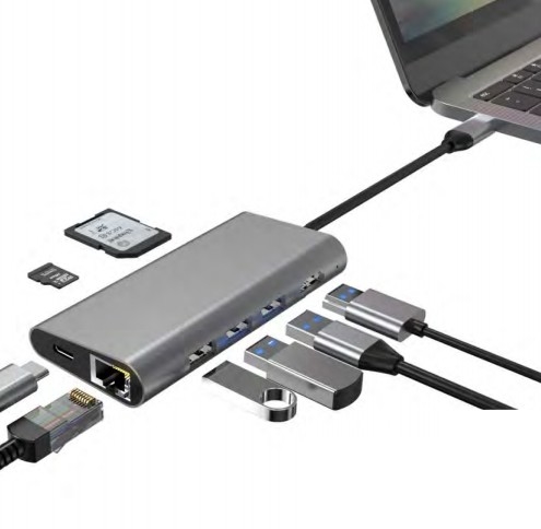 7 IN 1 USB C portable Docking Station HUB với màn hình 4K HDMI RJ45 cho macbook