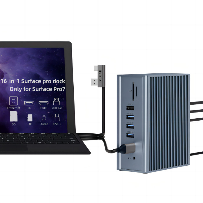18 cổng Thunderbolt Docking Station 2 HDMI Dock Hub Cho HDMI 8K / 4K Hiển thị tương thích