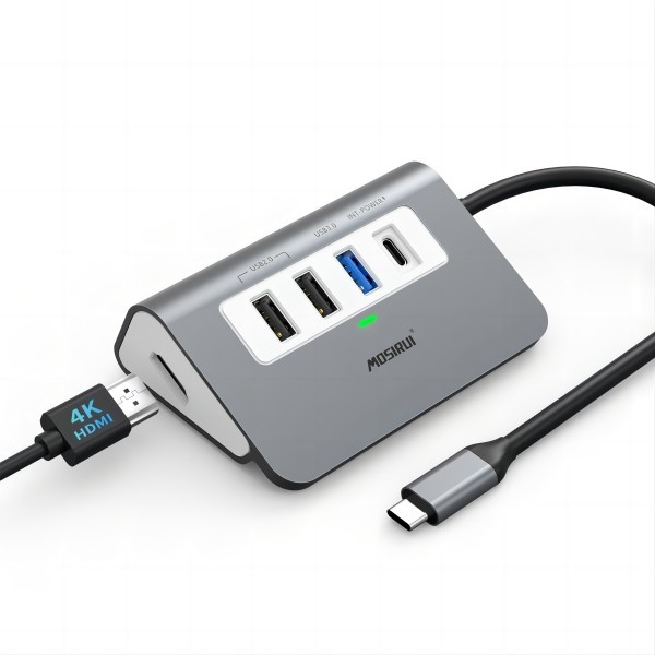 USB C 4 In 1 Multiport Adapter Với cổng USB 3.0 4K HDMI Cho Máy tính xách tay