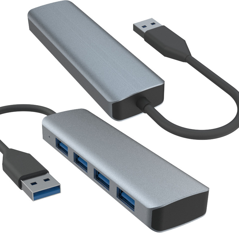 4 cổng USB A Hub với nguồn cung cấp điện Đẹp Đen Xám Đen Đen Đen Đen Adapter cho máy tính