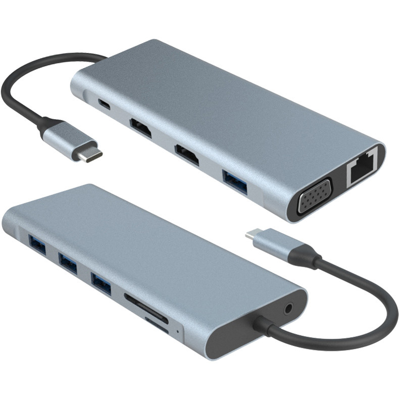 11 trong 1 USB Type C Multifunctional Hub Adapter cho máy tính xách tay và điện thoại di động