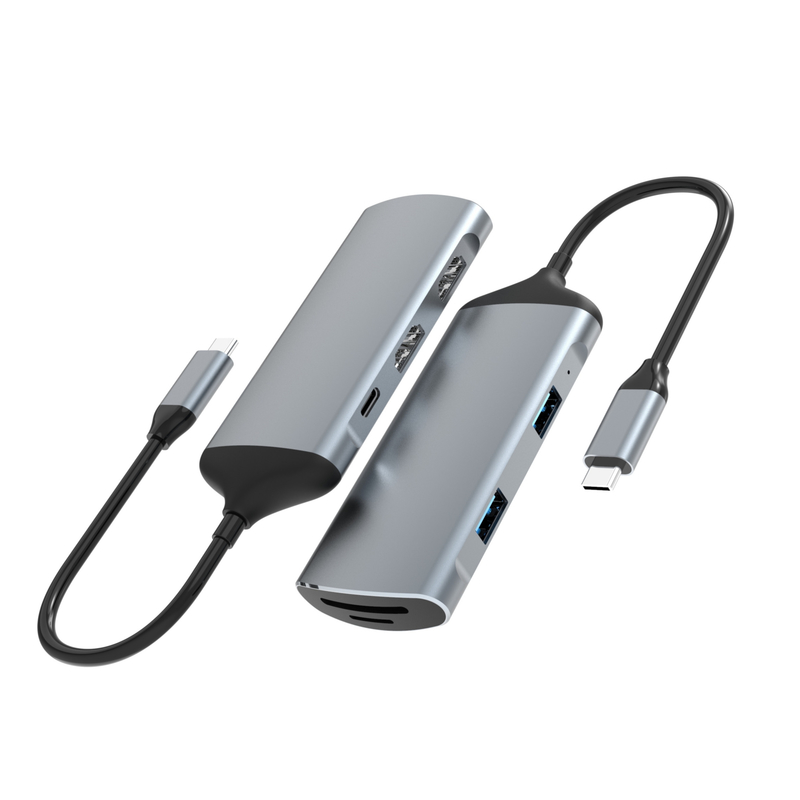 9 trong 1 DisplayLink Docking Station Usb C với cổng âm thanh cho máy tính xách tay
