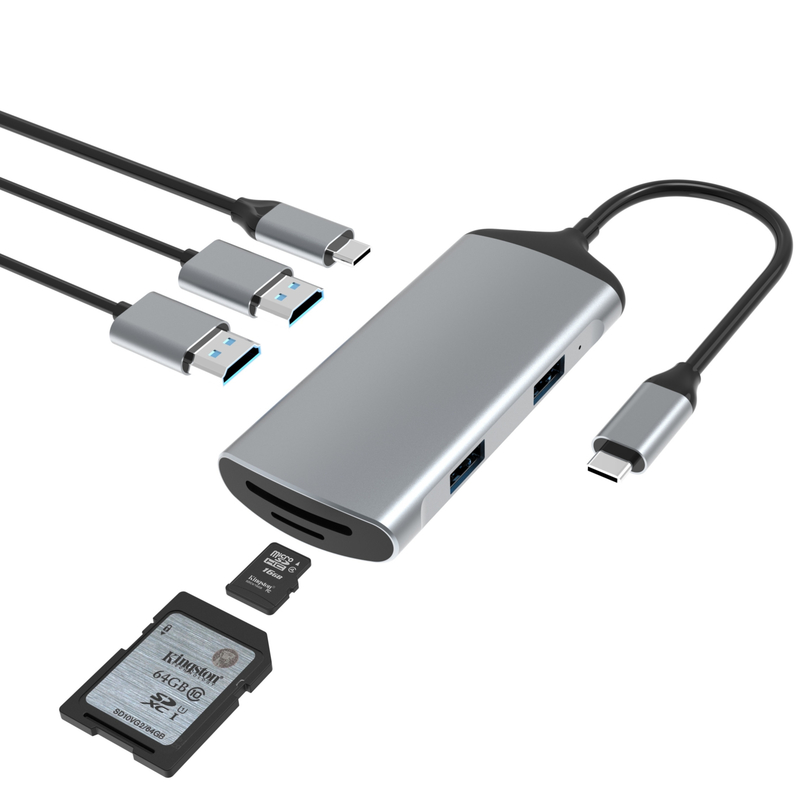 9 trong 1 DisplayLink Docking Station Usb C với cổng âm thanh cho máy tính xách tay