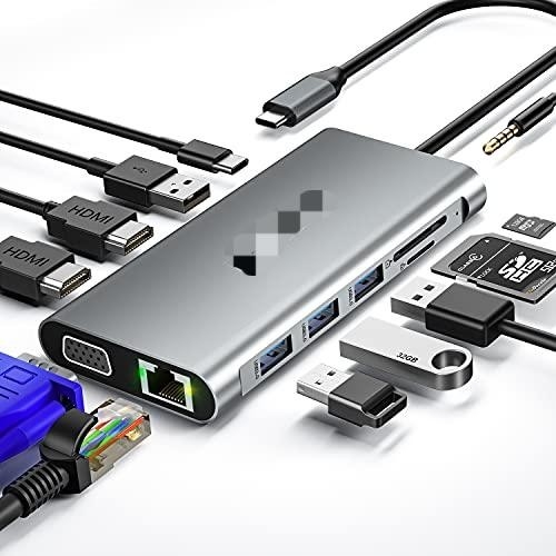 USB C Adapter 13 trong 1 4K HDMI Hub Type C đến HDMI 4K USB 3.0 2.0 PD chuyển đổi sạc
