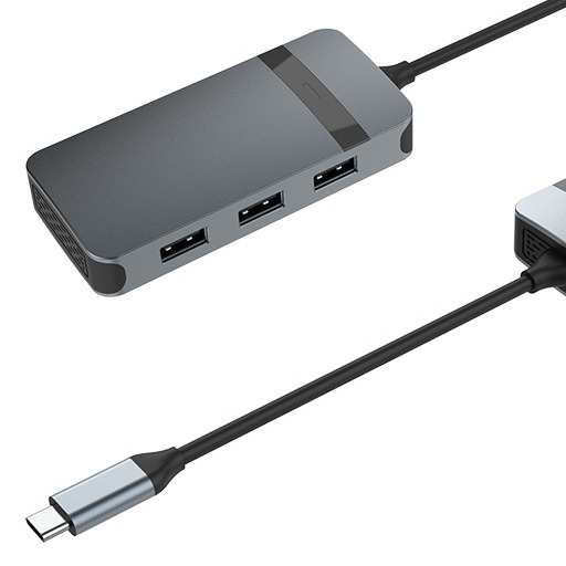 4 trong 1HDMI USB UP Usb C Adapter cho máy tính xách tay tăng cường kết nối âm thanh