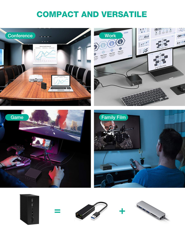 DisplayLink Docking Station cho Macbook Pro màn hình kép M1/M2 Windows 15 Trong 1 Máy tính xách tay USB C 3.0