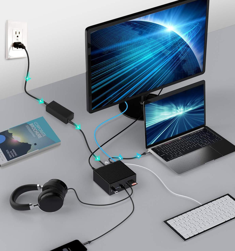 DisplayLink Docking Station cho Macbook Pro màn hình kép M1/M2 Windows 15 Trong 1 Máy tính xách tay USB C 3.0