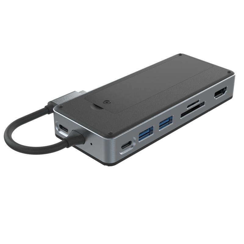 10Gbps USB C Hub với M.2 SSD 10-In-1 USB-C Docking Station cho máy tính xách tay Macbook