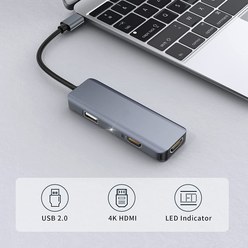 3 trong 1 USB Hub HDMI Adapter Usb C To Usb 2.0 Adapter Slim Dock Cho Mac