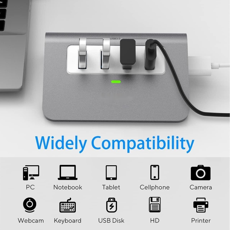 10 cổng USB C Hub Portable USB C Hub Type C đến 4 cổng USB A cho máy tính bảng