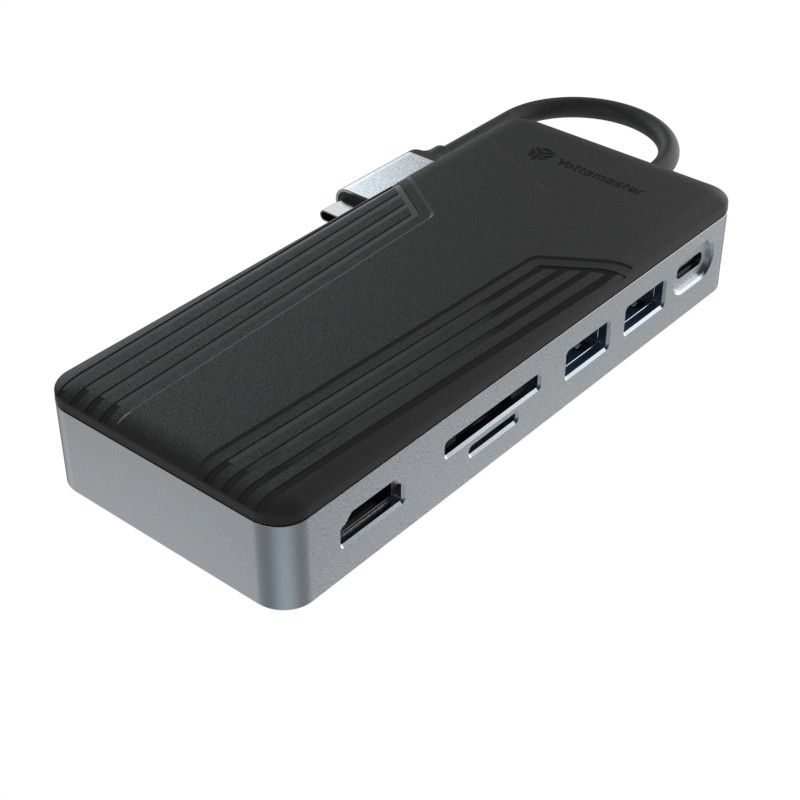 USB C Hub nhôm 9 In 1 Type C Docking Station Với SSD Multifunctional