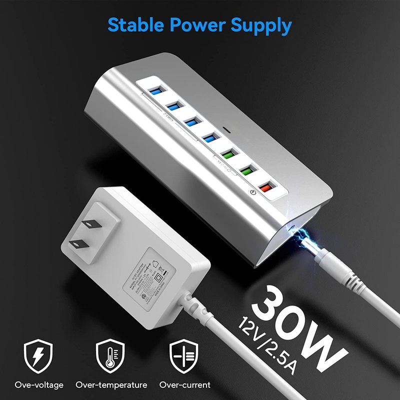 Adapter USB C 3.2 Hub Gen 2 USB C đến USB Multiport Adapter 30W Điện lực cho máy tính xách tay