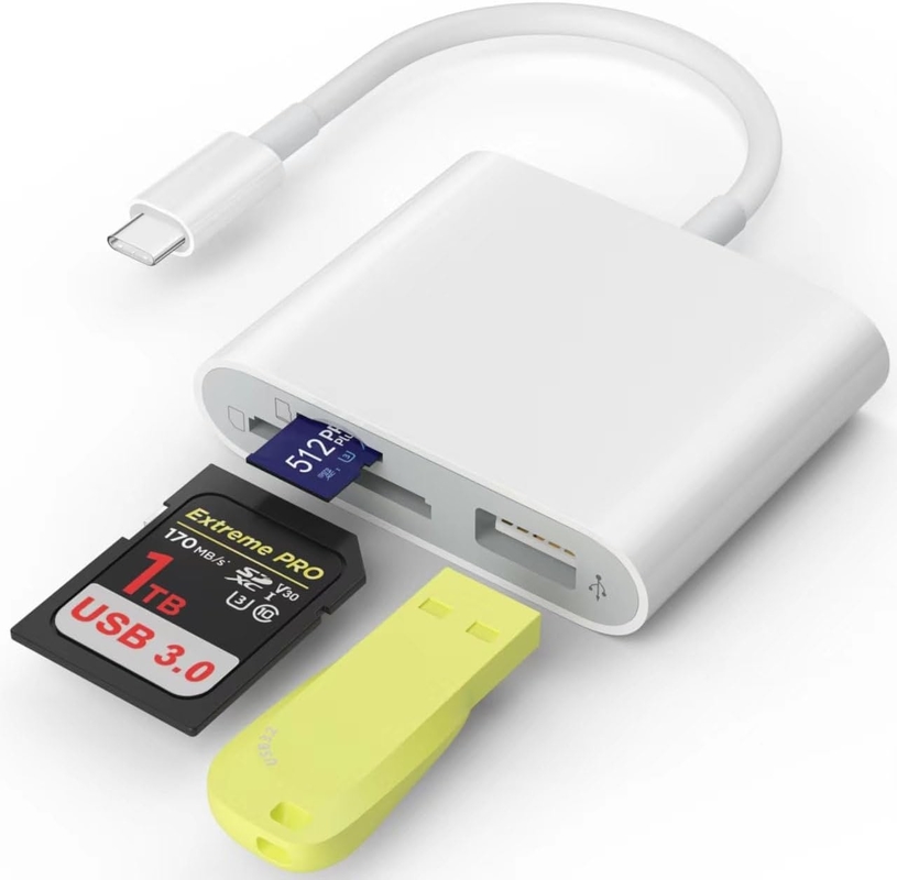 Thẻ đọc USB 3.0 Tốc độ cao để SD Micro SD Card Adapter Thẻ đọc bộ nhớ iPhone 15