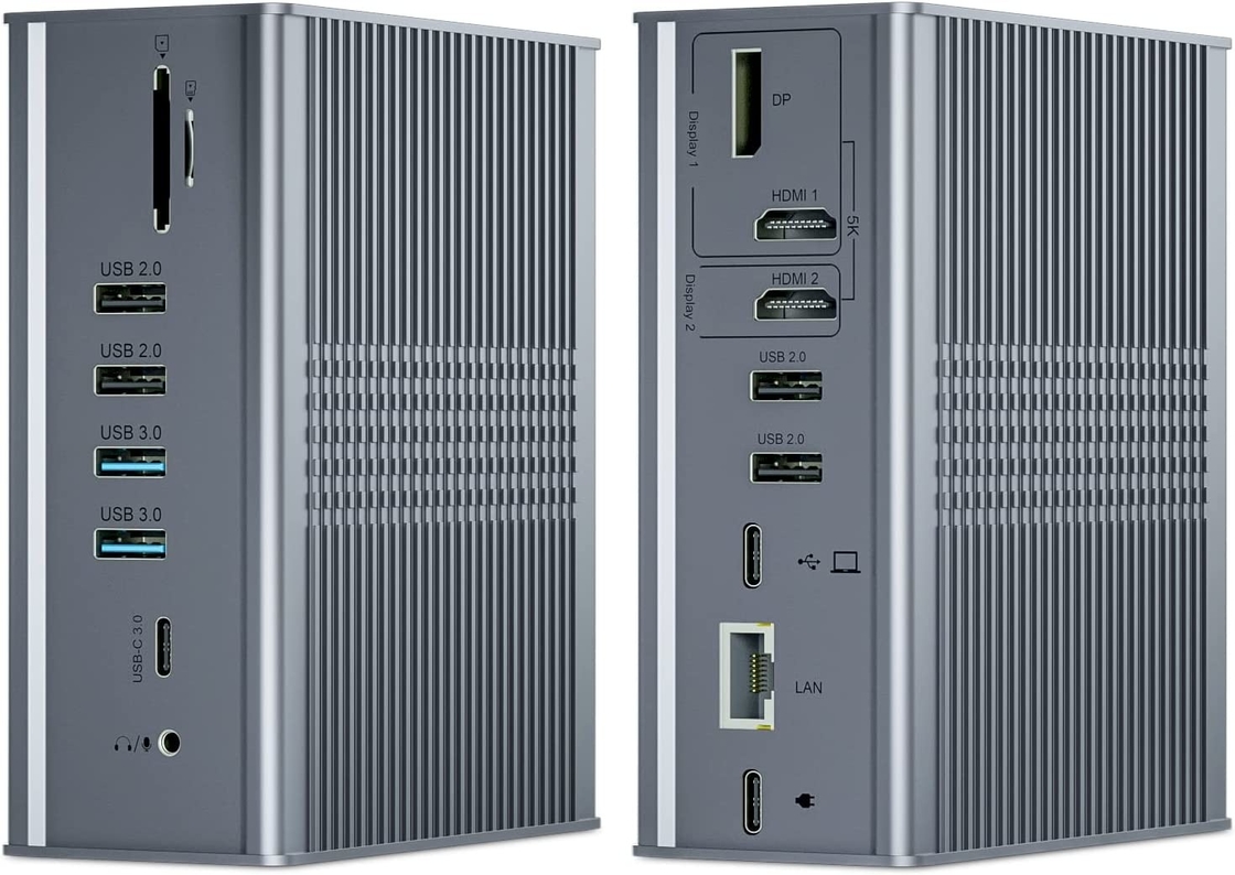 Máy tính xách tay USB C Docking Station Triple Monitor 16-In-1 USB C Dock With Displaylink