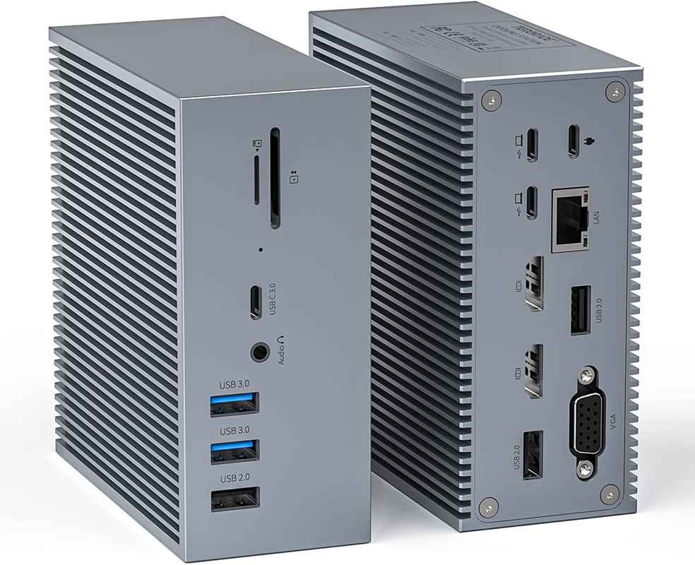 16 trong 2 USB C màn hình kép Thunderbolt 3 Dock HDMI Cho máy tính xách tay Hub Adapter USB