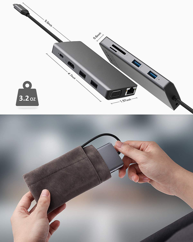 USB C Rj45 Adapter 12 In 1 USB C Hub Type-C To PD HDMI USB3.0 USB2.0 USB-C SD TF