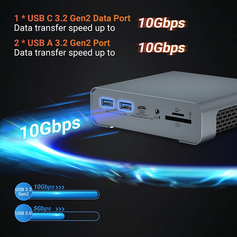 Docking USB Hub Adapter USB Type-C 4K 60hz Kiểm tra HDMI Ethernet RJ45 Trạm dock