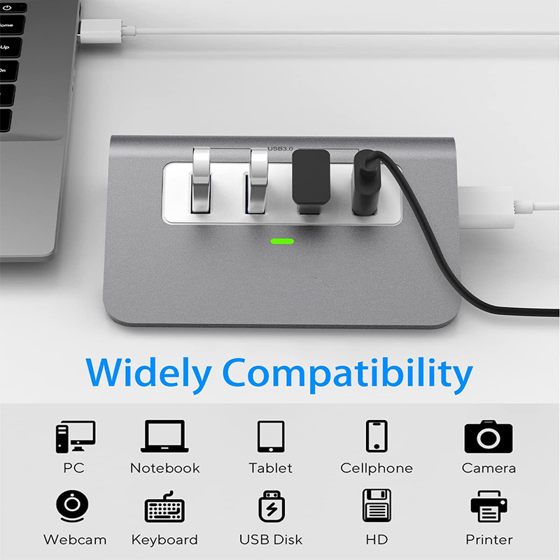 3.0 Extender 4 cổng USB-C Adapter Hub USB Dock HUB Splitter USB Universal Device Laptop