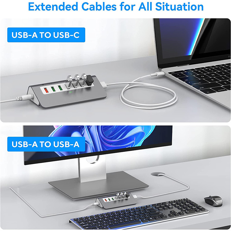 Usbc Usb A Multiport Adapter AUSB Hub 7-1 5Gbps 8 In 1 Type-C Hub USB2.0-3.0 Máy tính xách tay Mac Book