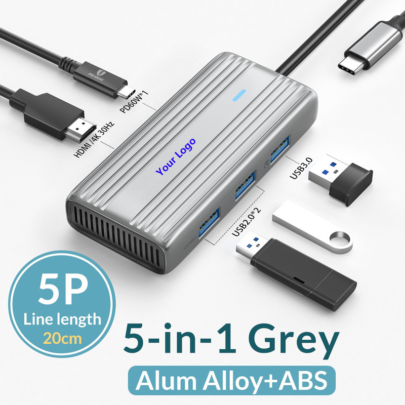 USB 3.1 10 In 1 Type-C Multiport Docking Station Hub với Gigabit Ethernet và 4K HD HDMI