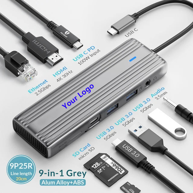 USB C Hub với 4K HDMI và tốc độ cao USB 3.0 tương thích với Windows Mac