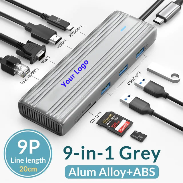 USB C Hub với 4K HDMI và tốc độ cao USB 3.0 tương thích với Windows Mac