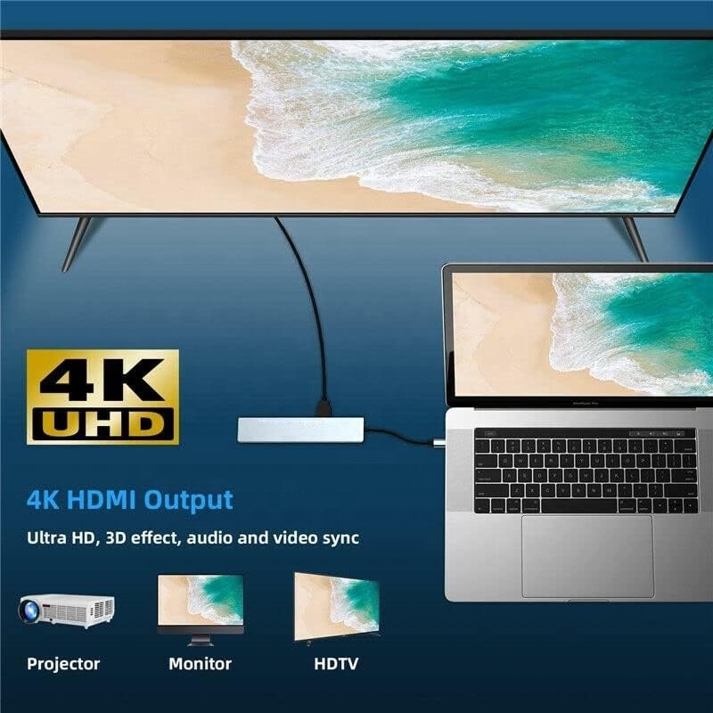 Bộ chuyển đổi đa cổng 8 trong 1 USB Type C Hub đa năng cho đa nhiệm và truyền dữ liệu