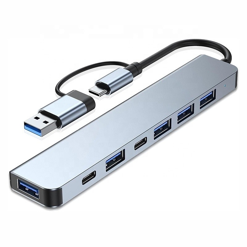 Đồng nhôm 7 trong 1 USB Splitter cho máy tính xách tay máy tính để bàn PC chấp nhận được OEM / ODM