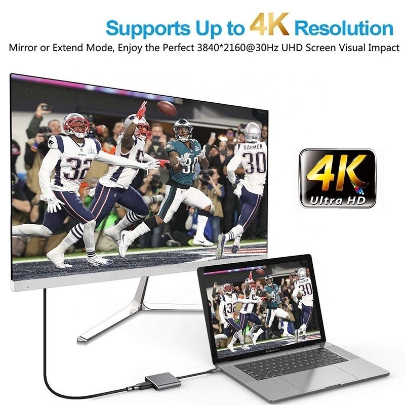 3-in-1 USB C Type C Multi-function Hub đến USB-C PD HDMI USB 3.0 Adapter Converter Cable